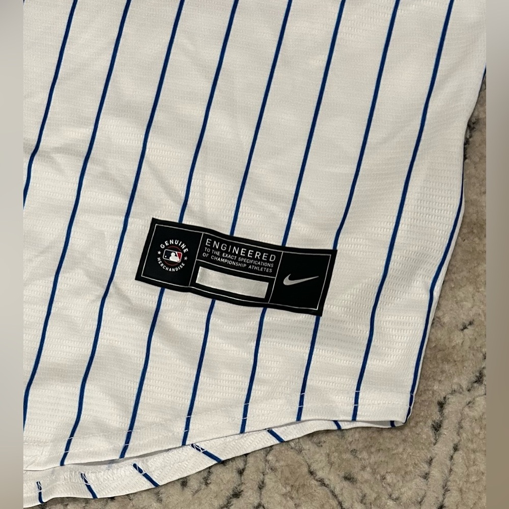 Nike Authentic Chicago Cubs MLB Baseball Pinstripe with Patch Jersey Men’s Sz: M - Picture 4 of 6